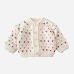 Sawyer Hearts Baby Infant Cardigan baby girl sweater with heart pattern cute popular viral gap baby shower gift Boltranchstore.com free shipping