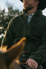 Schaefer Mens Bighorn Full Zip Fleece in olive at boltranchstore.com