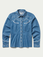 Schaefer Womens Embroidered Dale Shirt button up front, two smile embroidered pockets and embroidered detail on the cuff The perfect western shirt Free shipping at boltranchstore