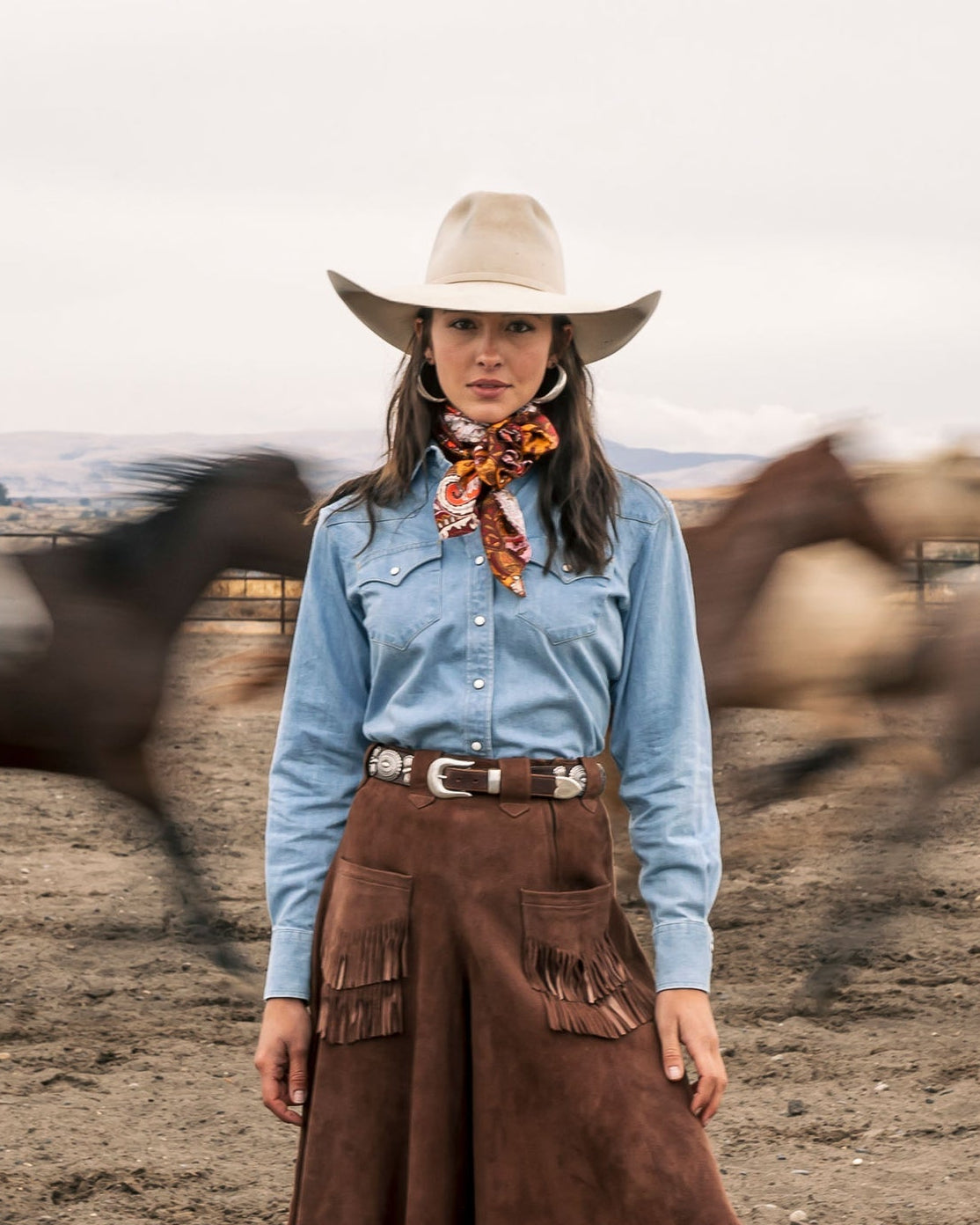 Schaefer Womens Western Denim Pearl Snap Shirt a snap up shirt with front pockets and front back yokes a perfect high school rodeo shirt a dutton ranch at boltranchstore.com