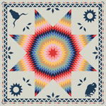Fringe Sun StarQuilt Off White goes with a cowboy hat and vest Kamas