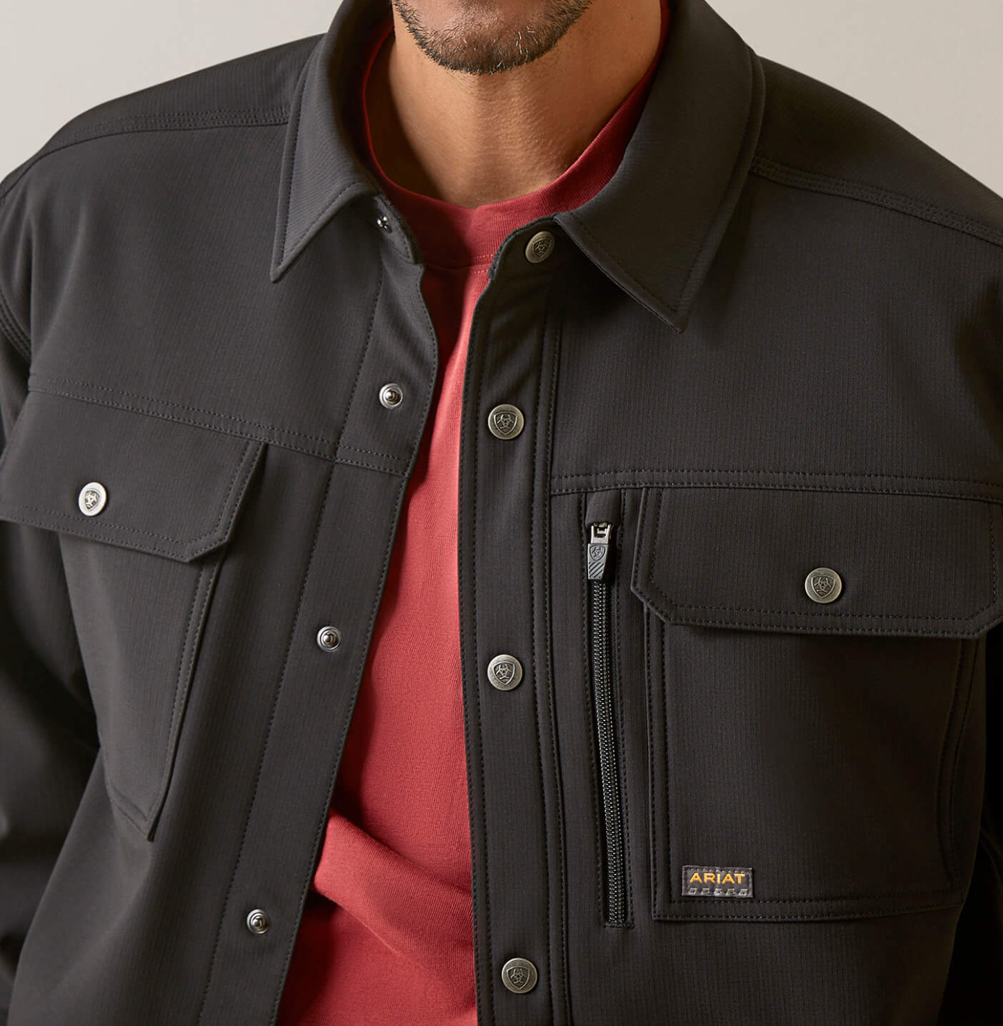 Ariat Mens Rebar Durastretch Utility Softshell Shirt Jacket - Black