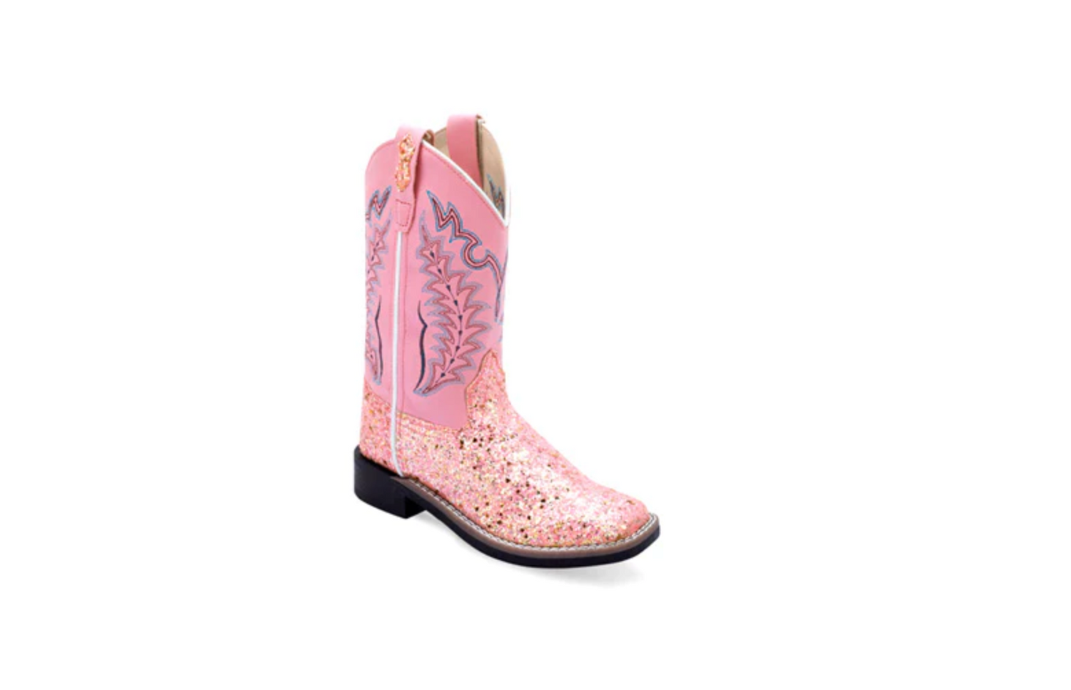 Old West Girls Pink Square Toe Boots
