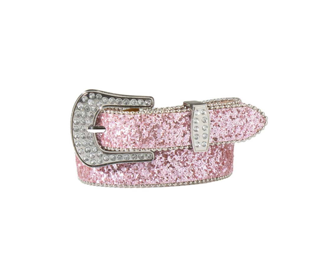 Nocona Girls Pink Glitter Belt