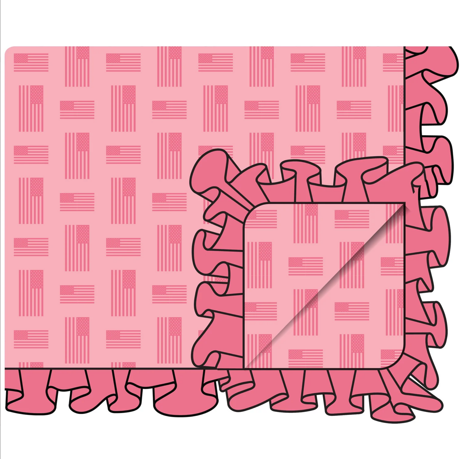Kenzee Bamboo Ruffle Toddler Blanket Pink