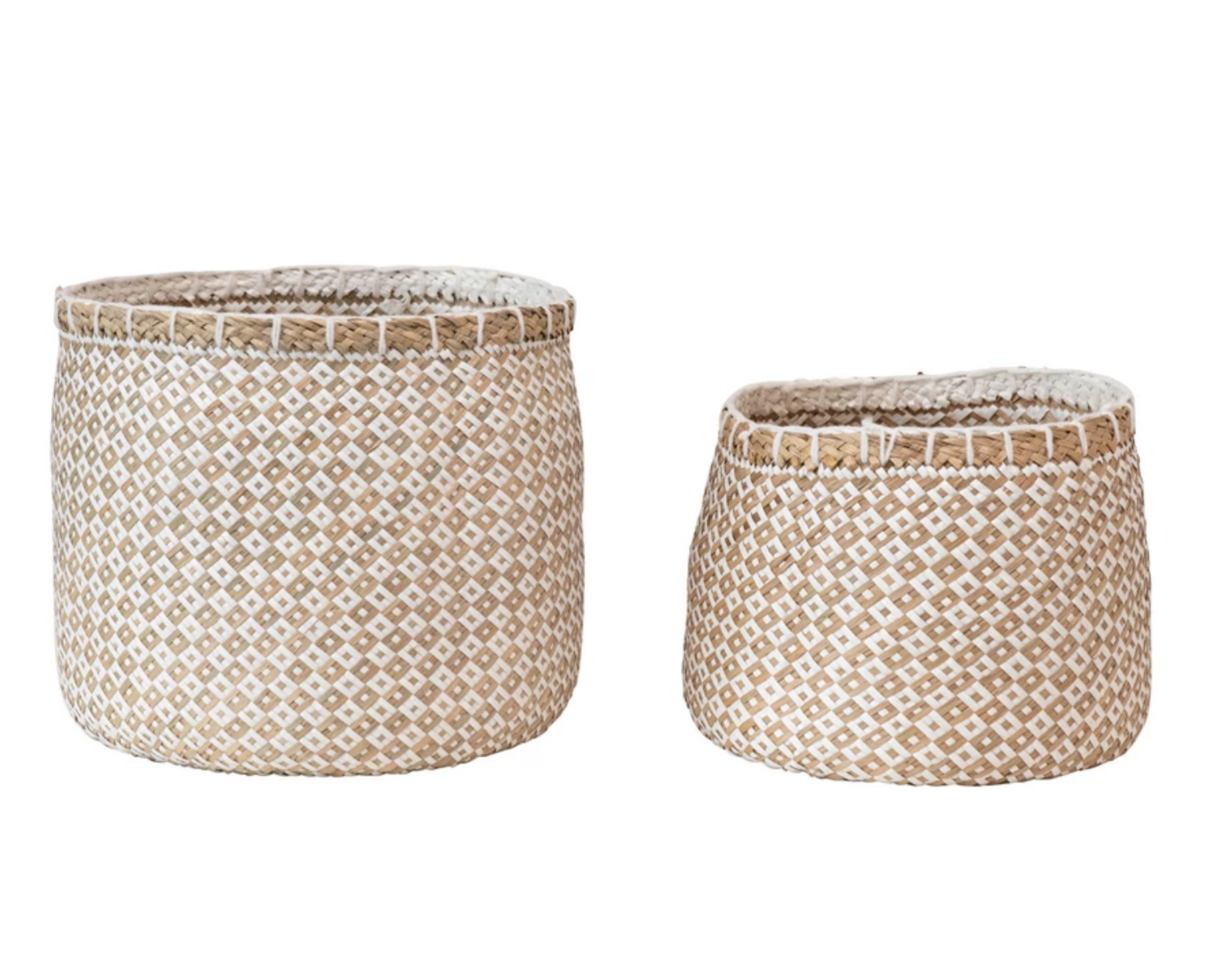 Hand Woven Pattern Baskets Set