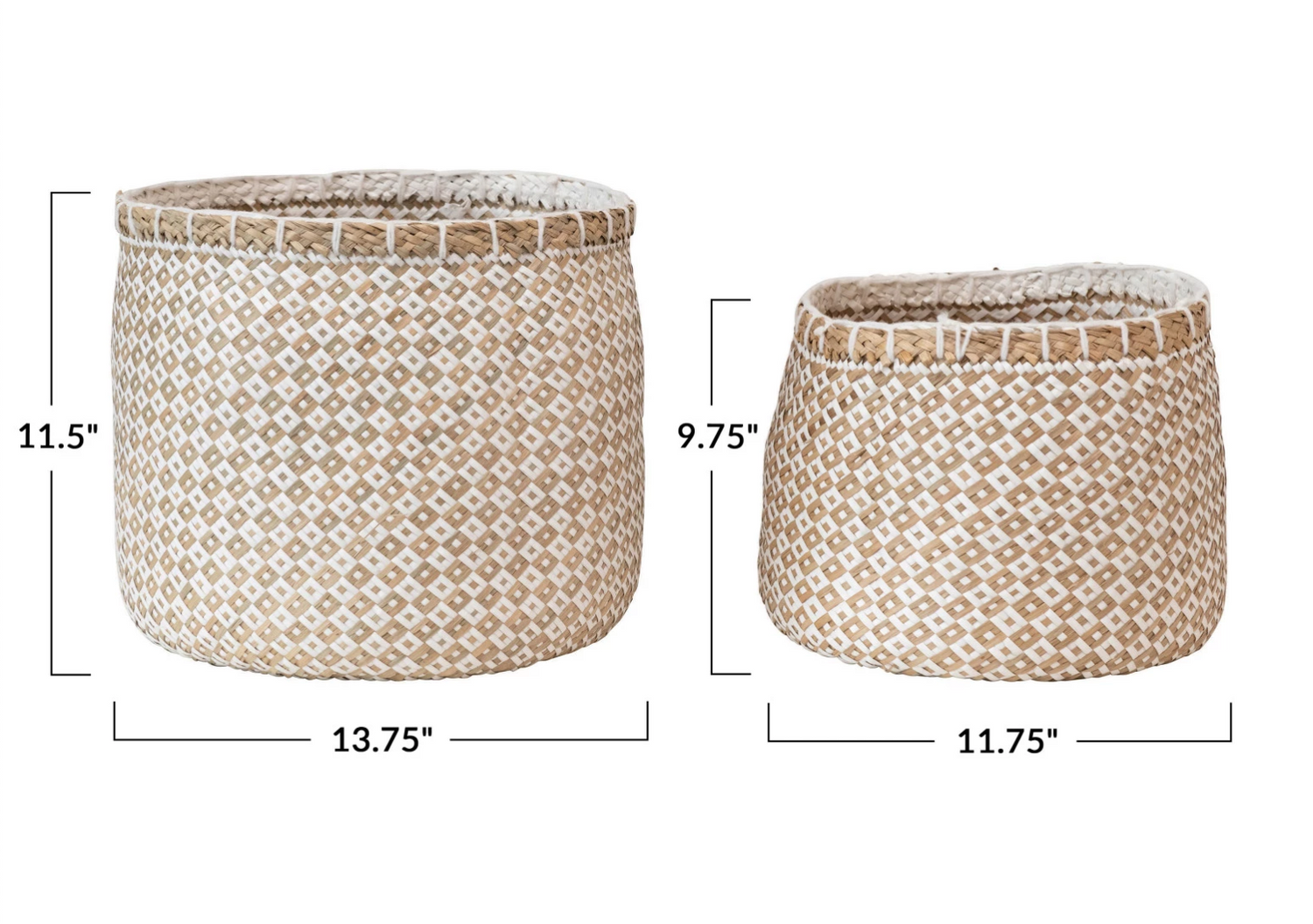 Hand Woven Pattern Baskets Set