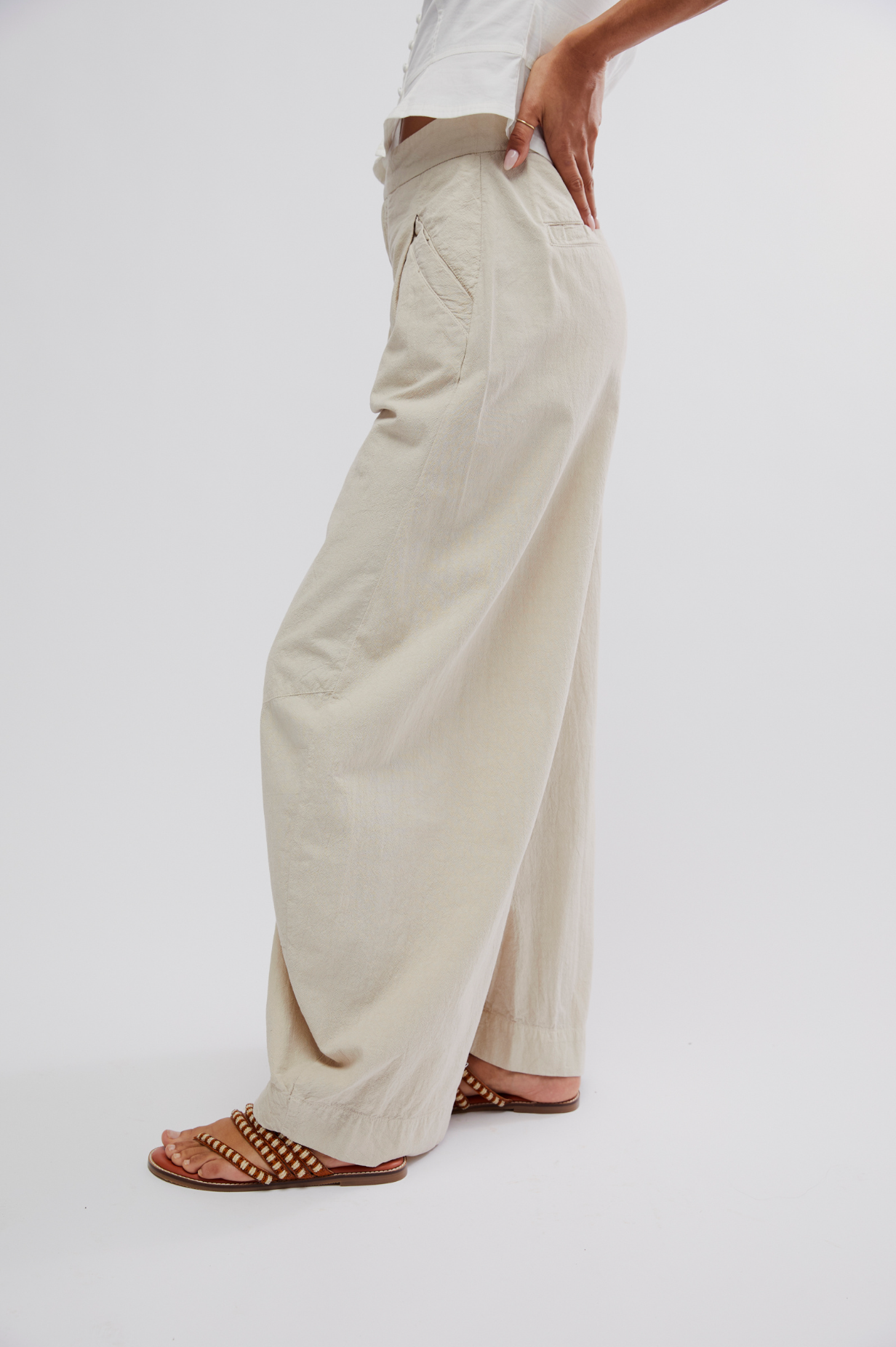 Free People Tegan Washed Barrel Trousers