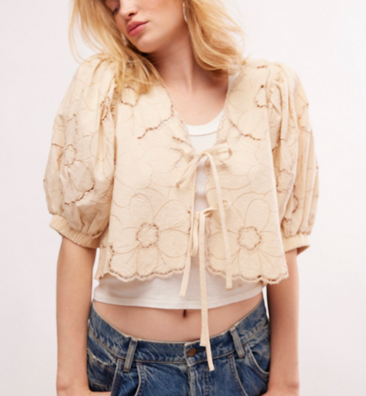 Free People June Top in Ecru