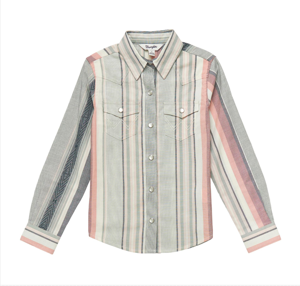 Wrangler Girls Shirt - Turq Multi