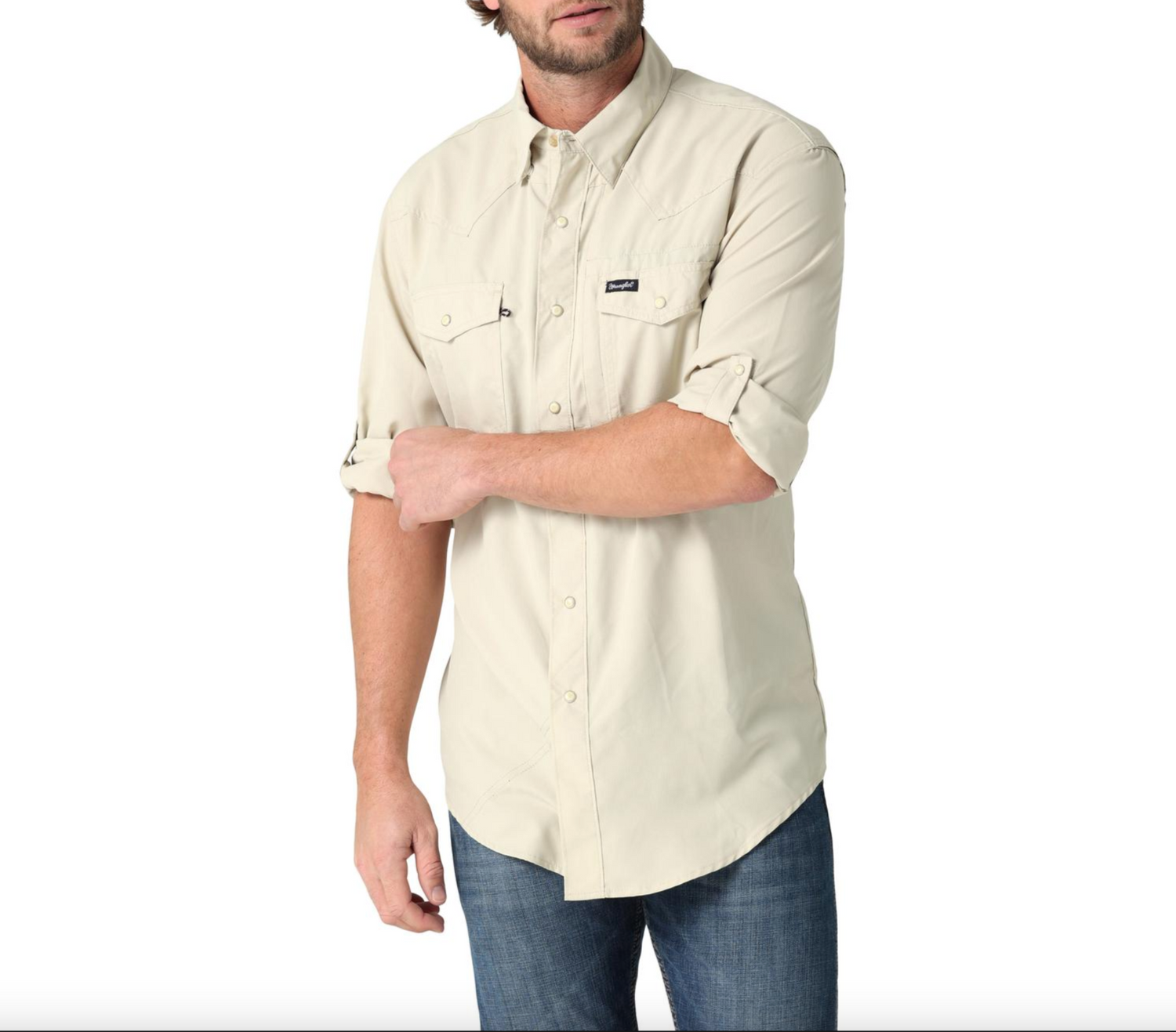 Wrangler Mens Performance LS Snap - Overcast