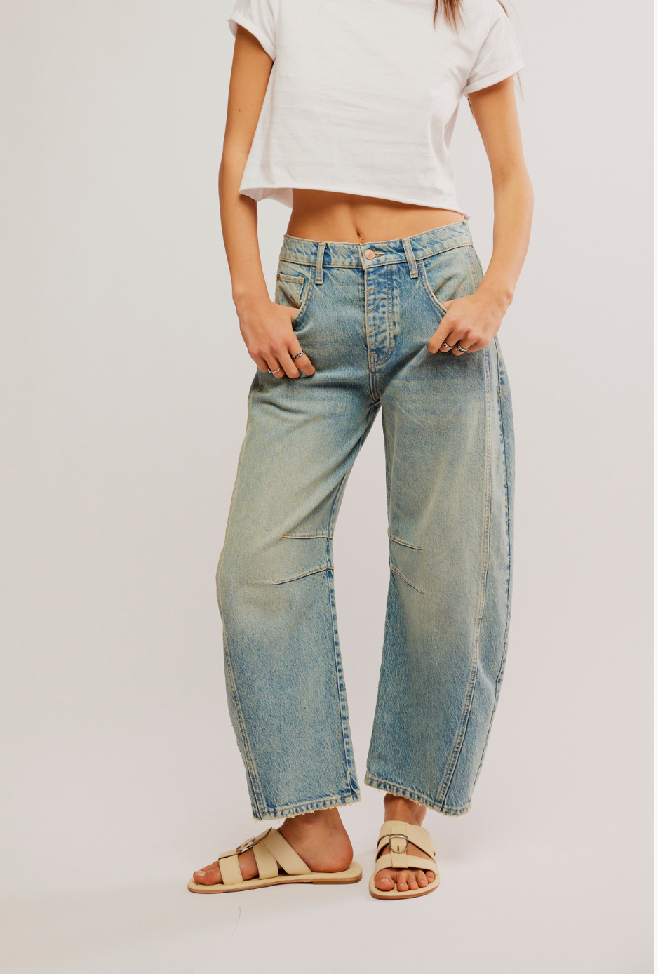 Free People Good Luck Mid Rise Barrel - Kismet