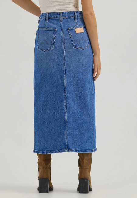 Wrangler Denim Midi Slit Skirt