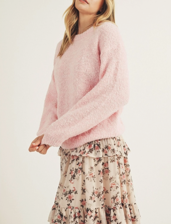 Fuzzy Knit Pullover Sweater