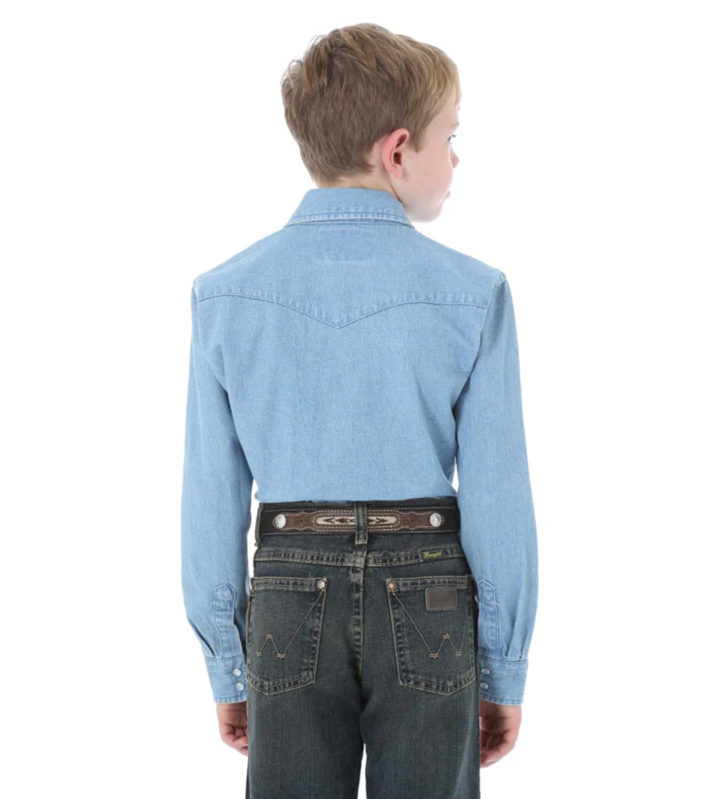 Wrangler Boys Cowboy Cut Snap Shirt - Denim