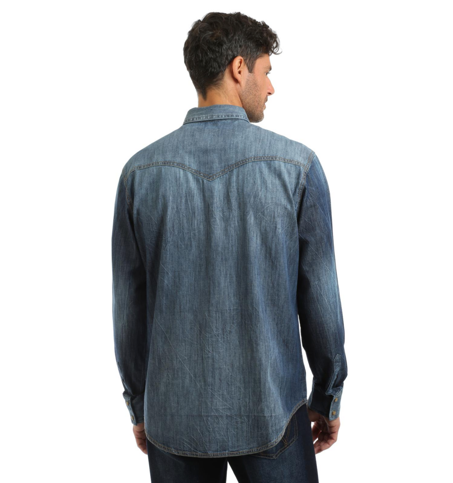 Wangler Retro Premium Shirt - Blue Denim