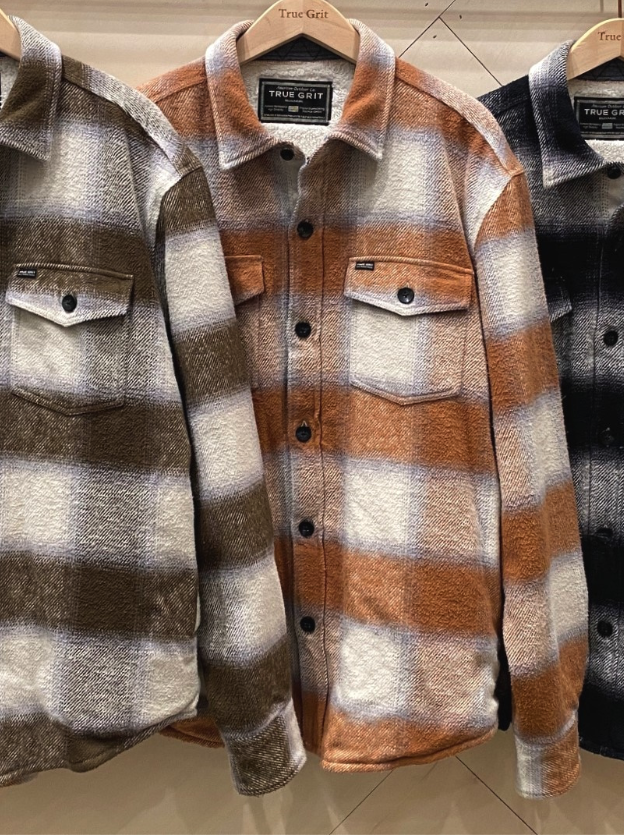 Mens True Grit Alpine Plaid Shirt Jacket