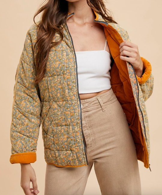 The Abby Quilted Corduroy Puffer