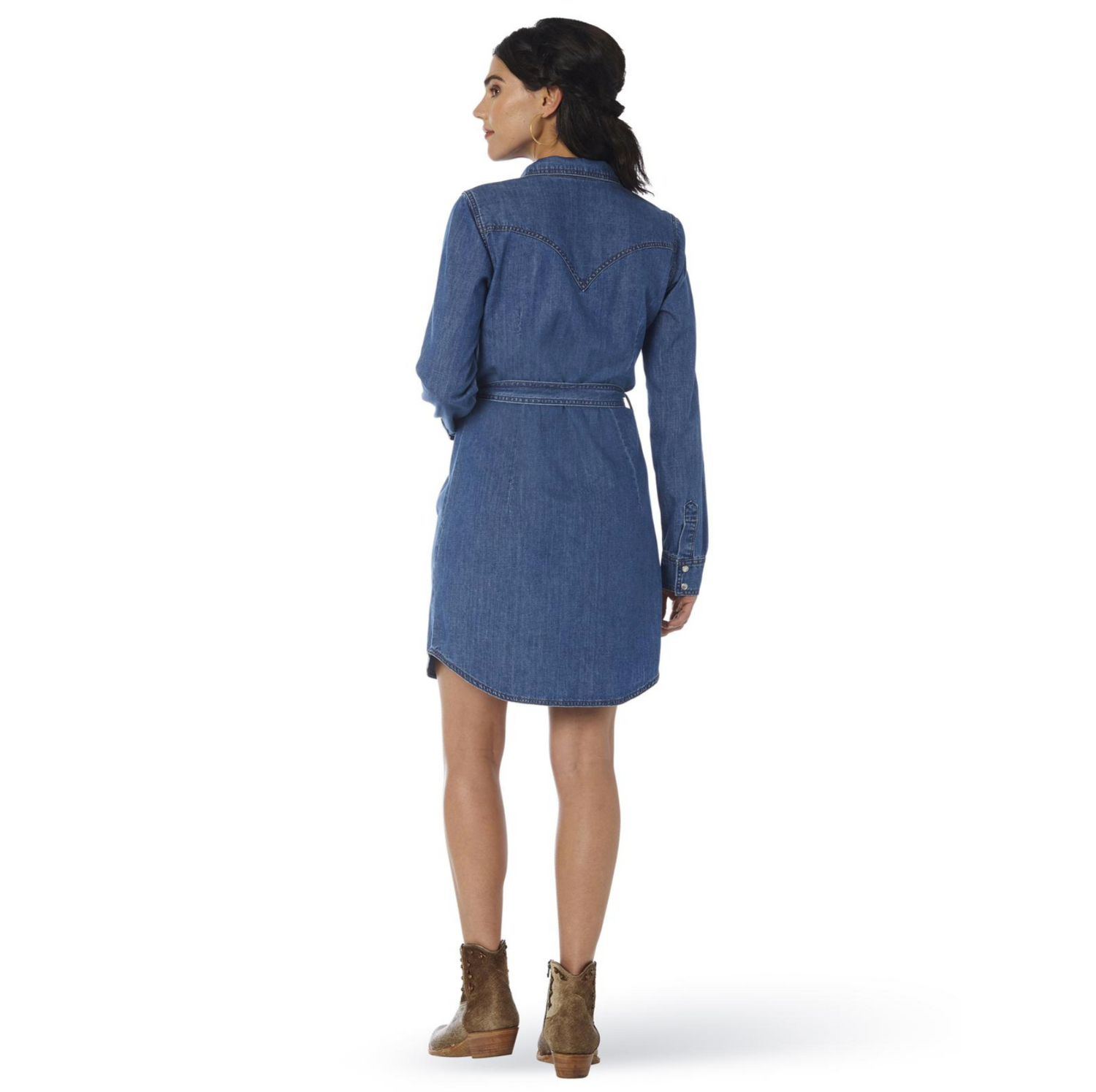 Wrangler Western Denim Shirt Dress - Mid Denim