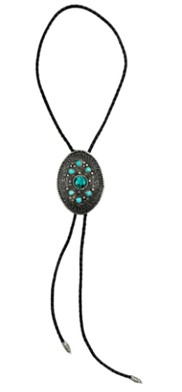 Antique Silver Turquoise Bolo