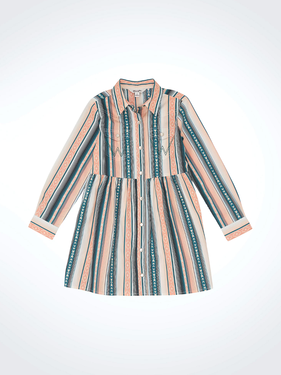 Wrangler Girls LS Stripe Western Dress