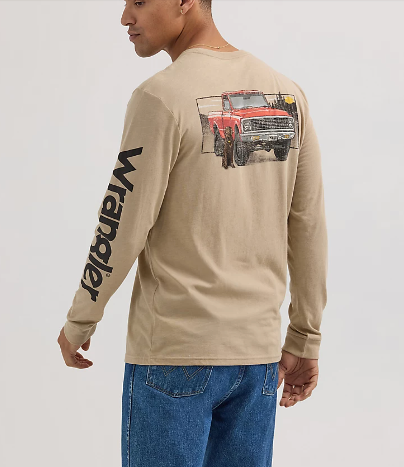 Wrangler Mens LS Pup Truck Tee Shirt