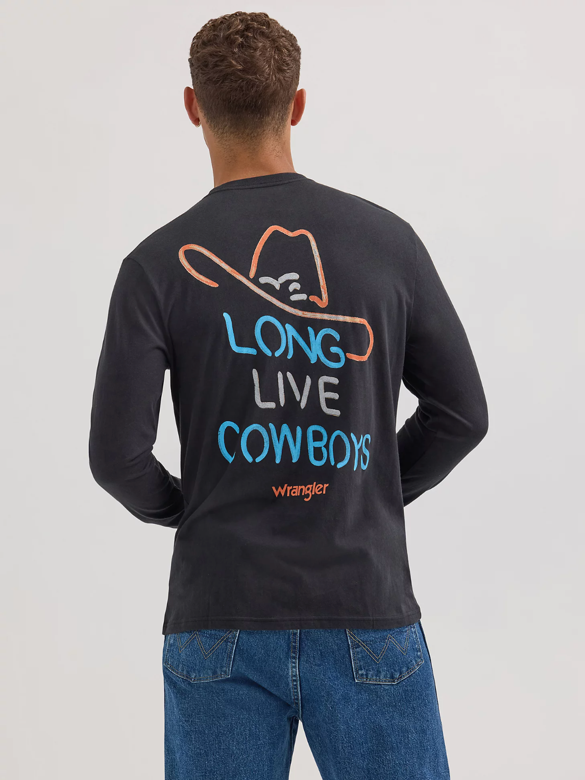 Wrangler Mens LS Neon Cowboy Sign Tee