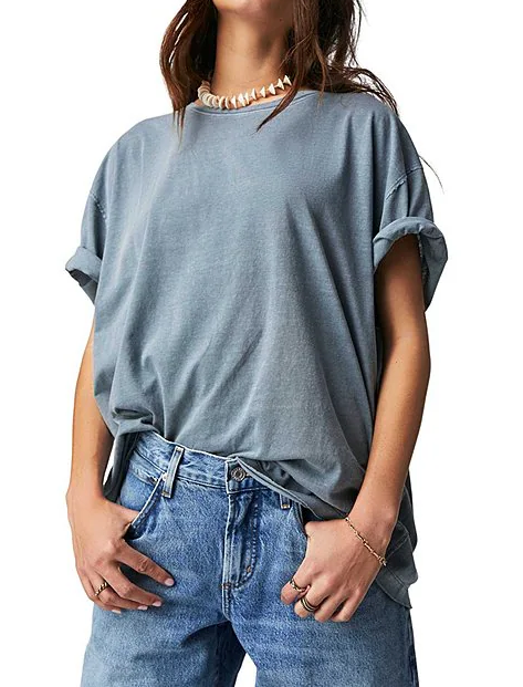 Free People Nina SS Tee - Blue Mirage