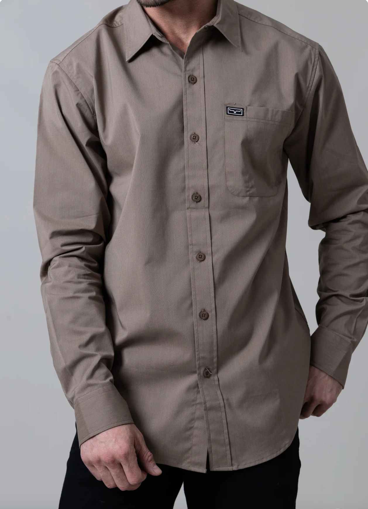 Kimes Ranch Mens Linville LS Dress Shirt - Taupe