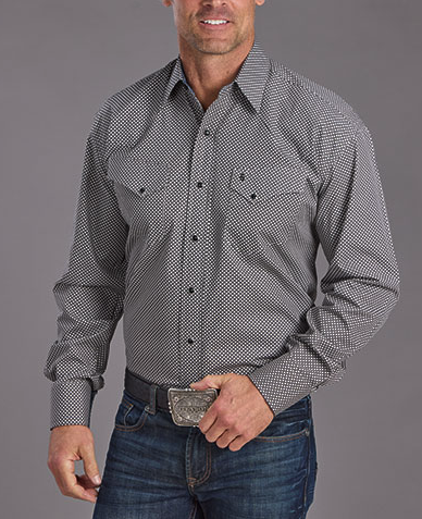 Stetson Mens Black Diamond Geo Shirt