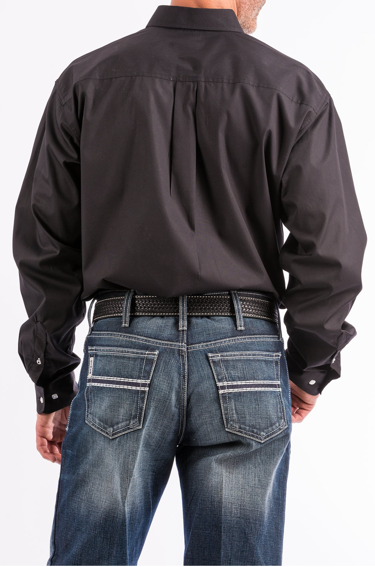 Cinch Mens Black Solid Button Down Shirt