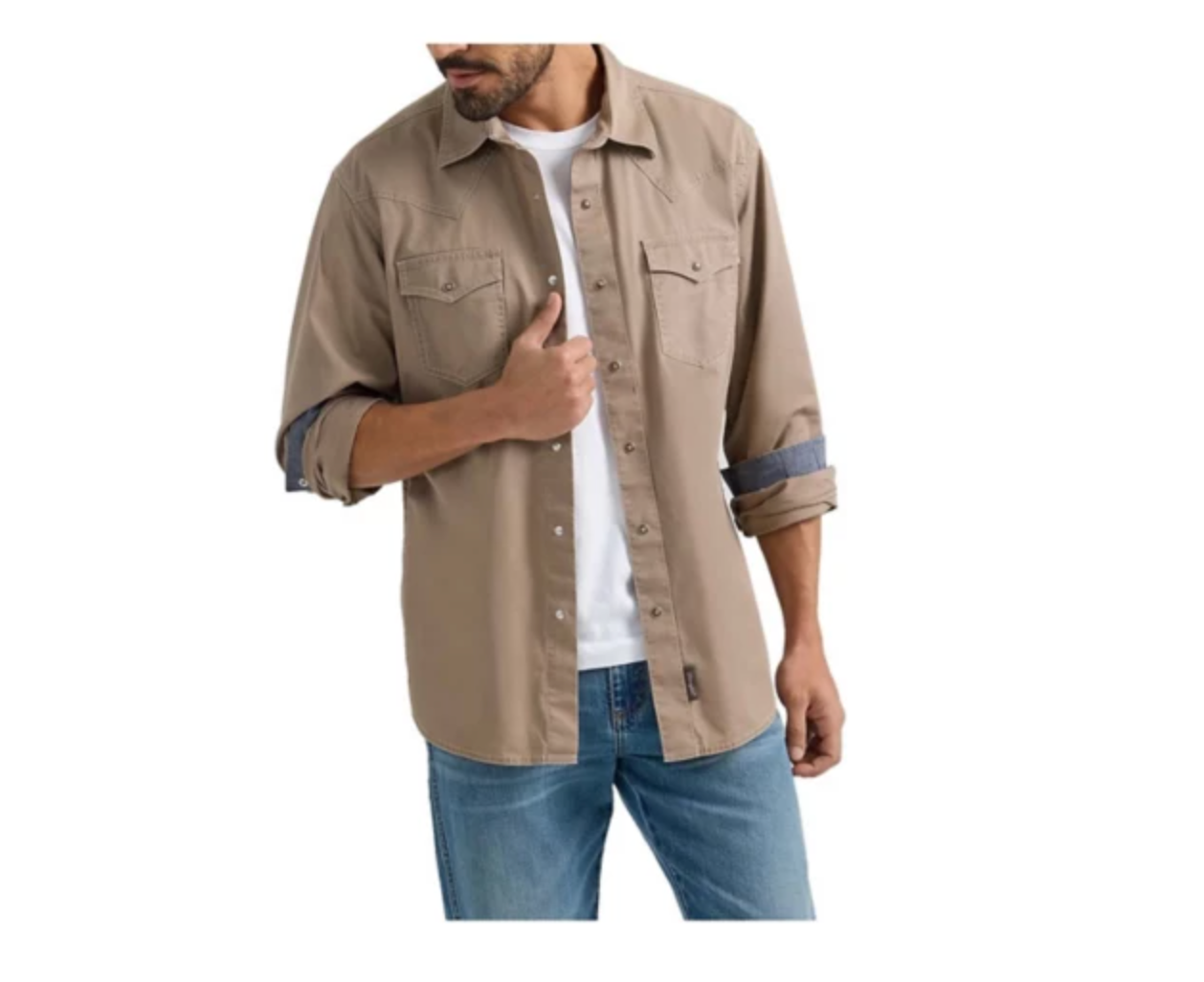 Wrangler Mens Retro Premium Snap Shirt - Taupe