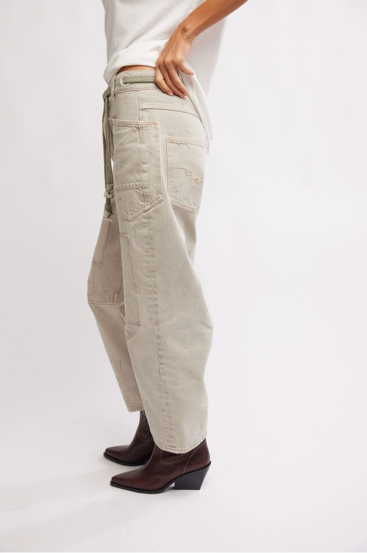 Free People Moxie Low Slung Pull On Barrel - Jetty