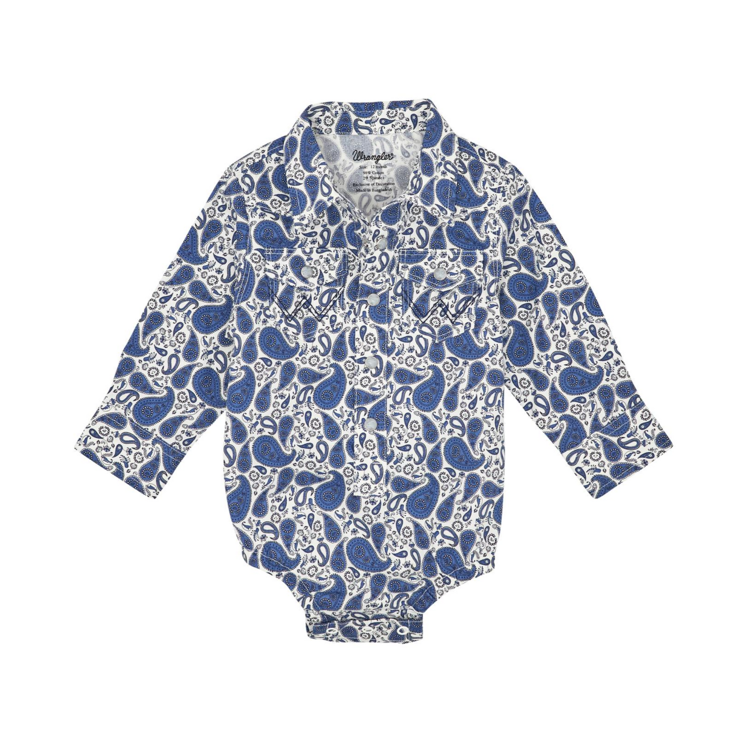Wrangler Baby Boy Paisley Western Onesie