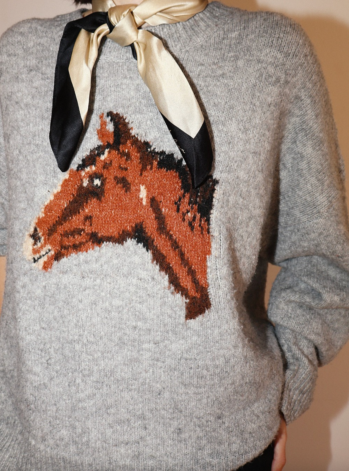 Horse Graphic Knit Sweater