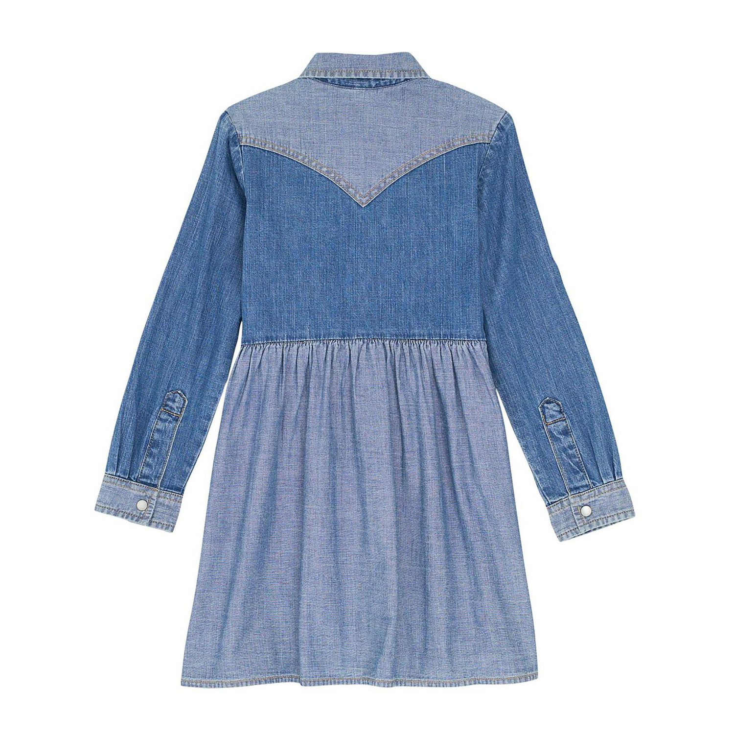 Wrangler Girls West Ls Denim Dress Two Tone