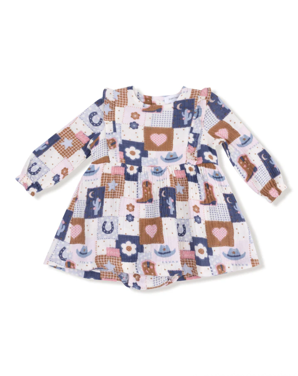 Patchwork Cowgirl Ruffle Dress