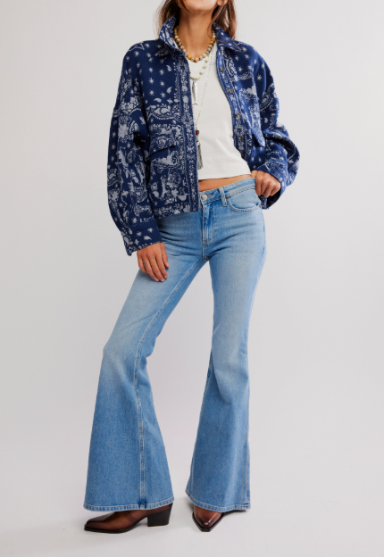 Free People Bandana Jacquard Shirt