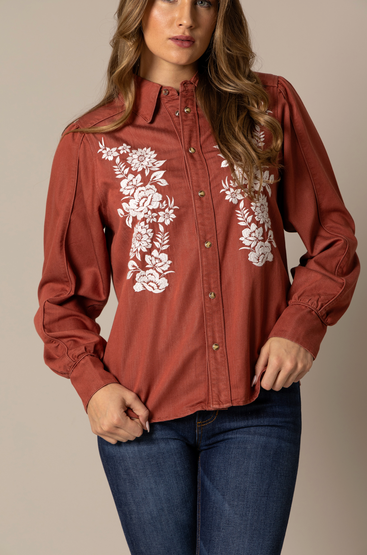 Kimes Womens Mae Embroidered Shirt
