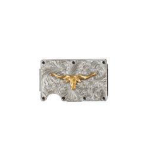 Utility Wallet Gold Long Horn Motif