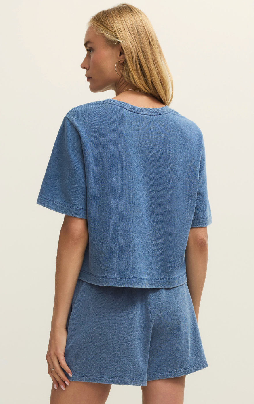 Z supply Curran Knit Denim Sweatshirt