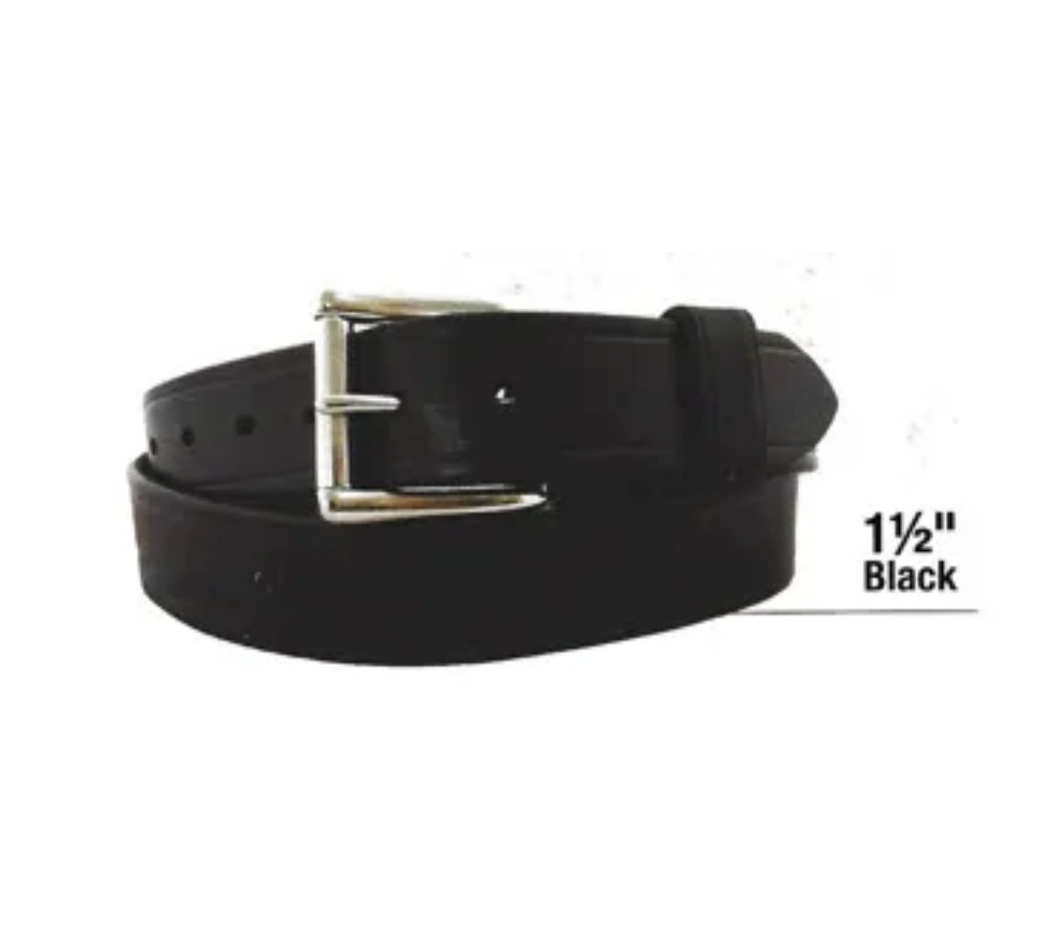 Black Solid Heavy Leather Belt