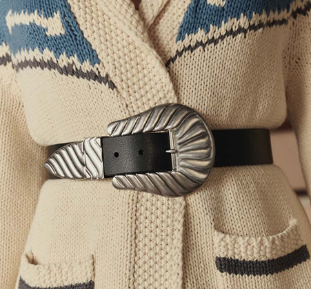 Stetson x The Great The Big Buckle Belt Black with Silver