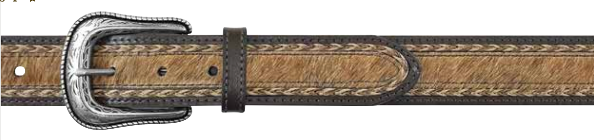 Roper Hair On Hide Leather Belt