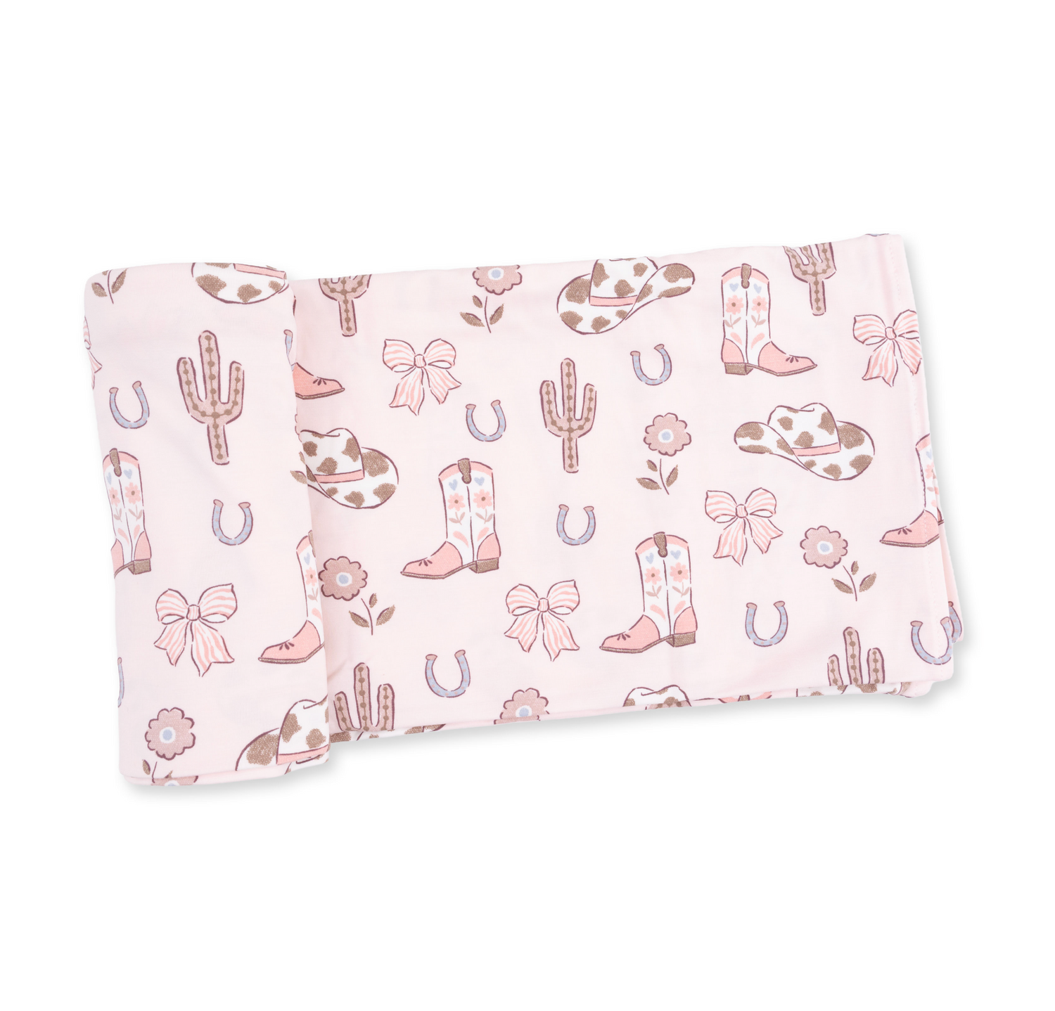 Cowgirl Boots and Bows Swaddle Blanket