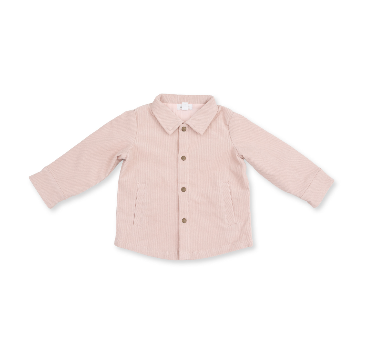 Solid Veiled Pink Cord Shacket