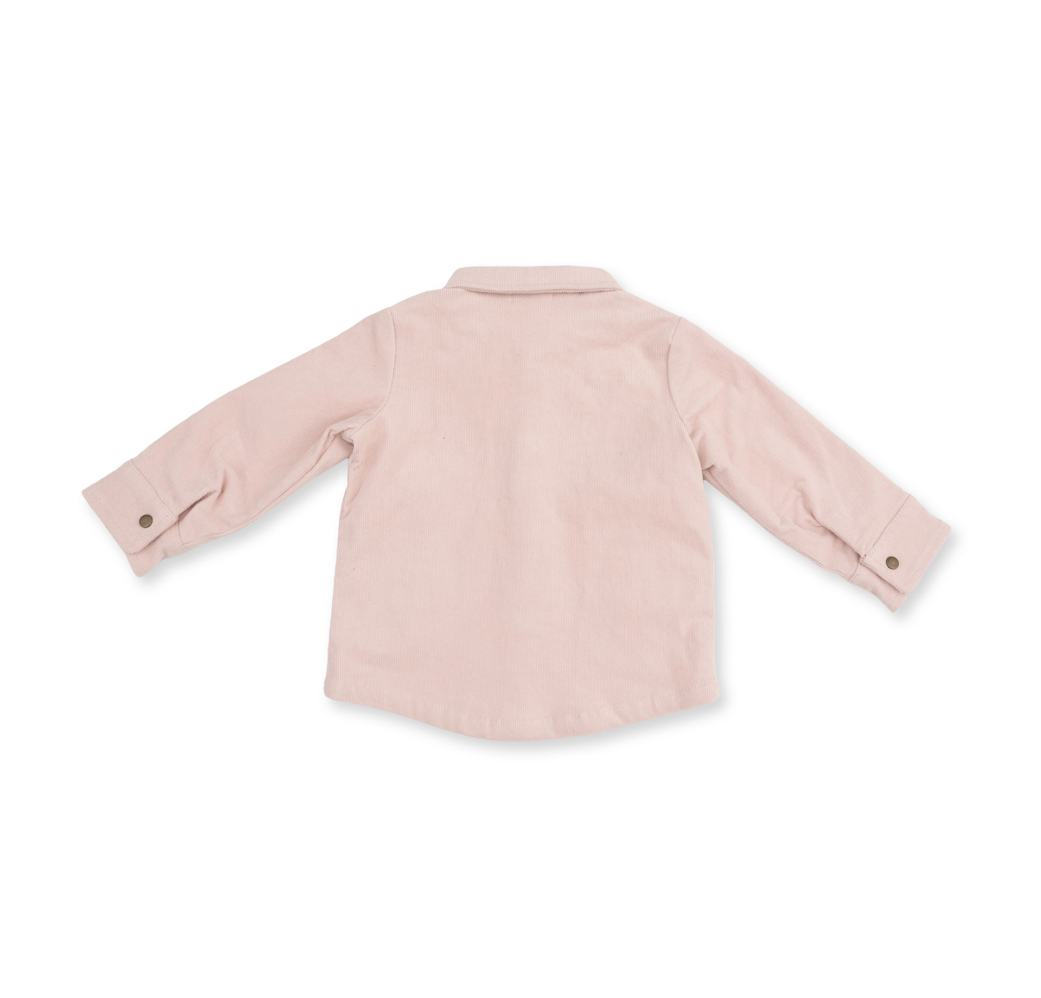 Solid Veiled Pink Cord Shacket