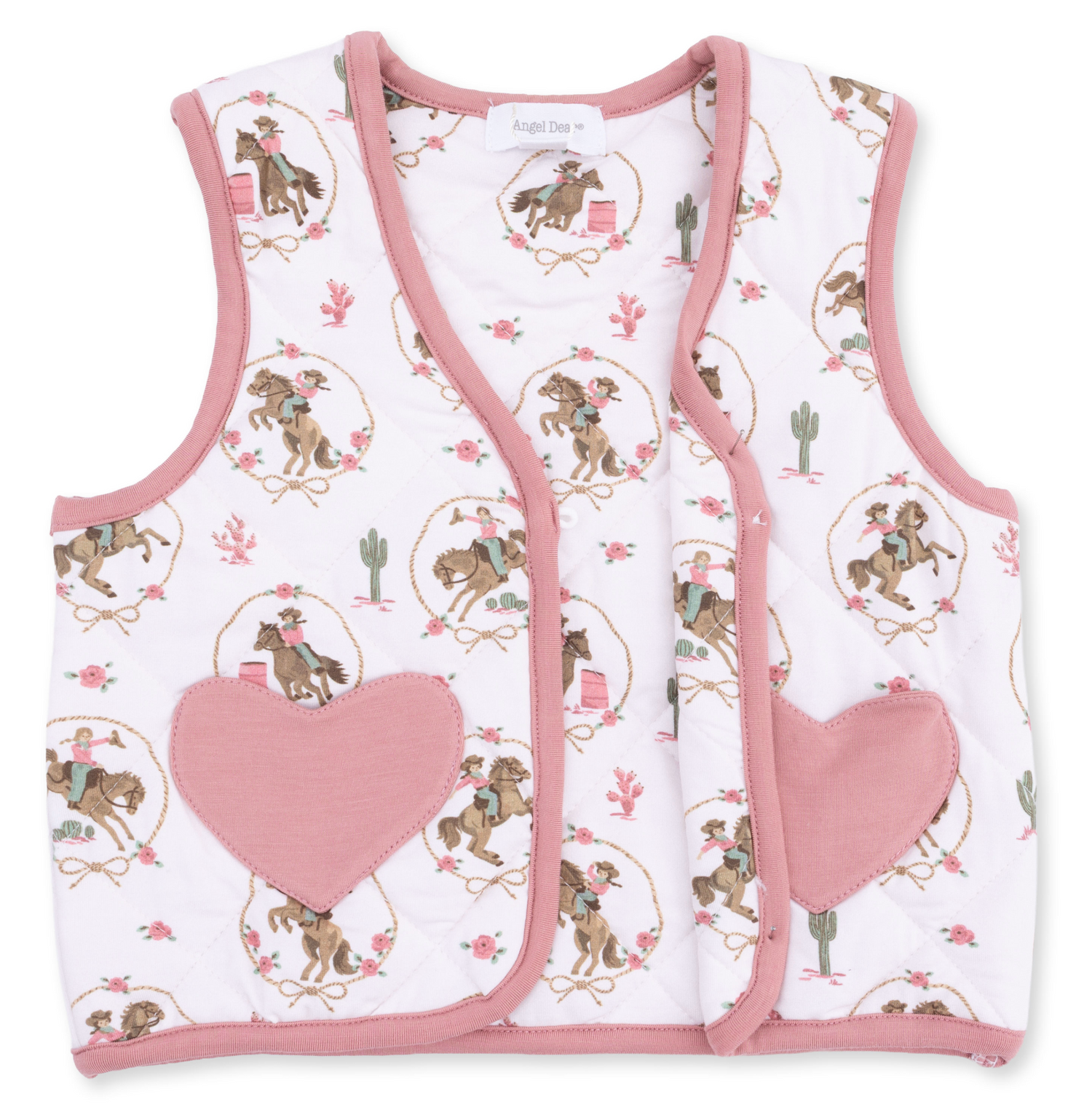Cowgirl Cameos Quilted Vest with Heart Pockets