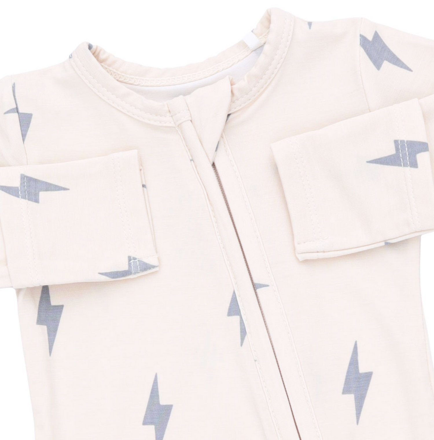 Lightning Bolt Viscose 2 Way Zipper Footie