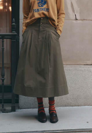 THE GREAT The Field Skirt Olive